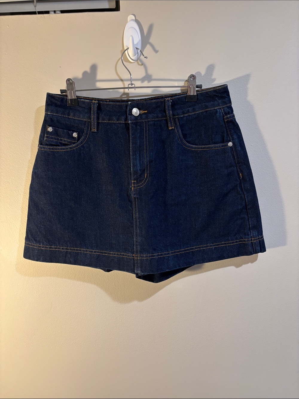 Princess Polly Dark Blue Denim Women's Shorts Skort